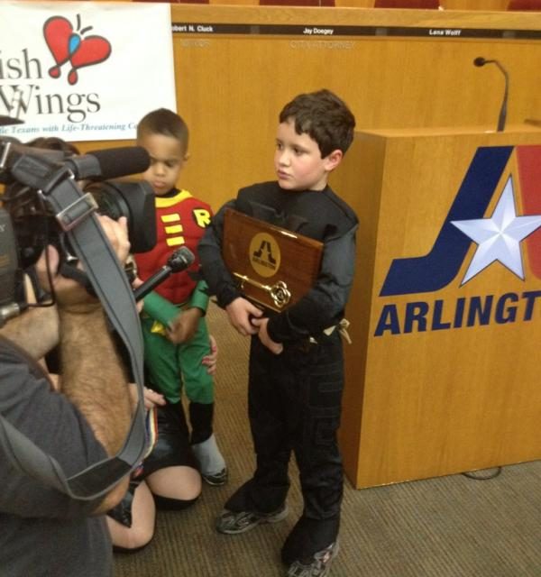 7-Yr Old Arlington Boy with Leukemia Becomes Arlington’s Bat-Kid