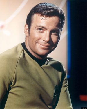 William Shatner, Canadian actor, in a costume, smiling in a publicity portrait issued for the US television series, 'Star Trek', circa 1968. The science fiction series starred Shatner as 'Captain James T Kirk'. 