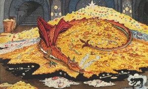 A detail from JRR Tolkien's drawing Conversation with Smaug.