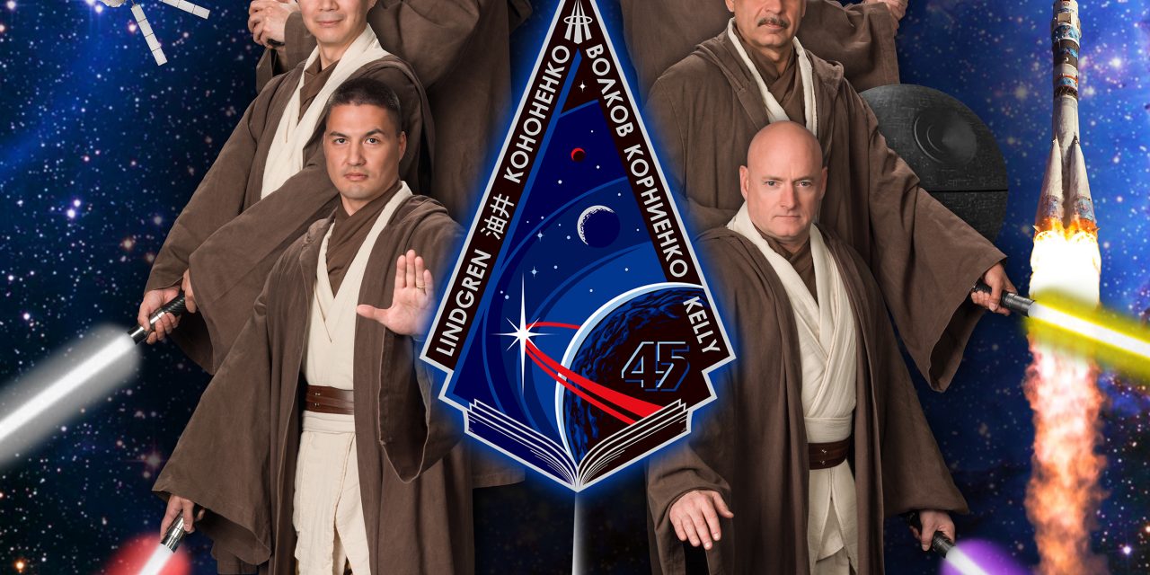 I.S.S. Astronauts Dressed as Jedi