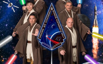 I.S.S. Astronauts Dressed as Jedi
