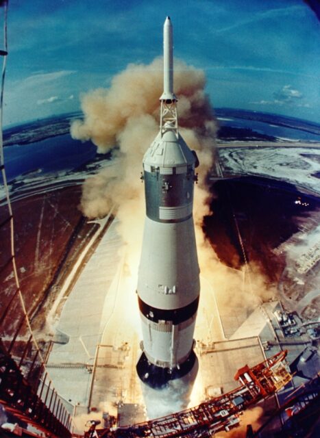 Apollo 11 blasts off