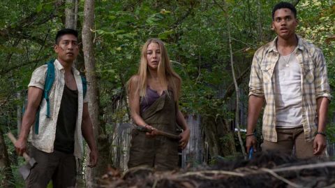 L-R: Adrian Favela as Luis, Charlotte Vega as Jen and Adain Bradley as Darius