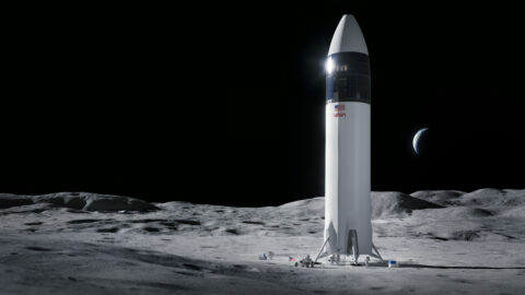 spacex starship on the moon