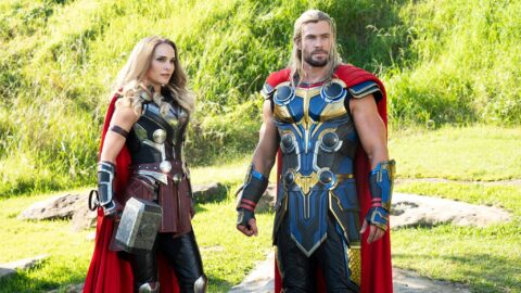 chris hemsworth as thor, natalie portman as jane, thor love and thunder
