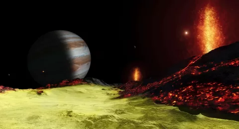 A NASA artist's conception of the surface of IO