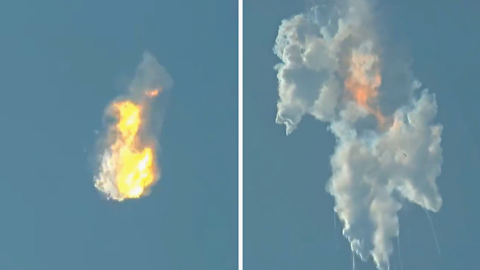 starship-goes boom after stuck valve stops booster stage from separating.