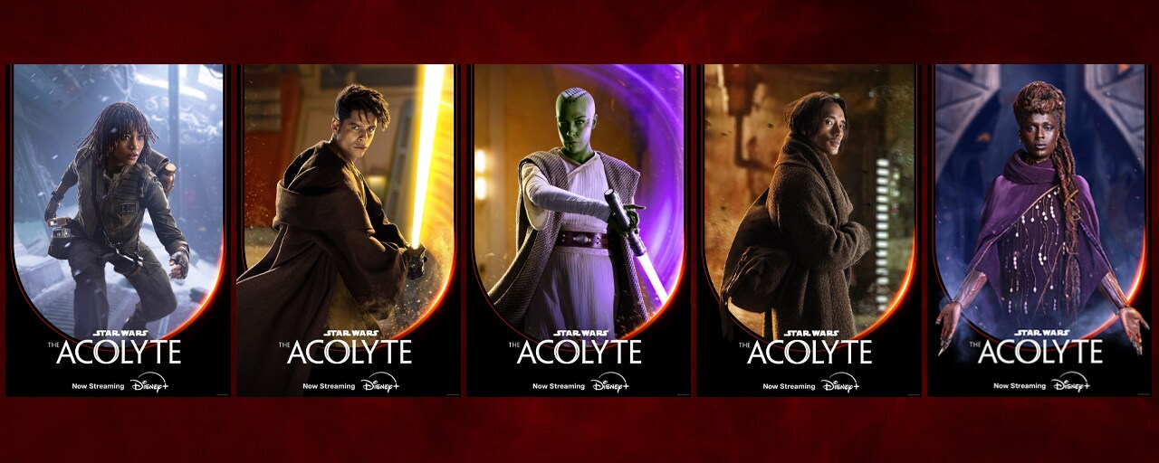 Amandla Stenberg, Charlie Barnett,
Rebecca Henderson, Manny Jacinto, Jodie Turner-Smith (L/R) in The Acolyte (2024)