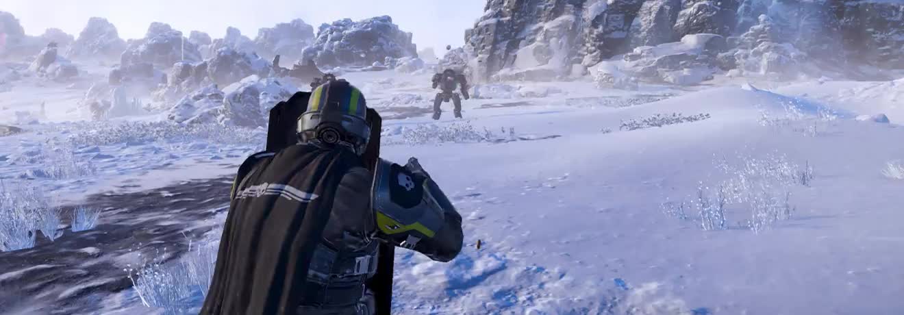 Scout with a Ballistic Shield encounters a lone Automaton.
