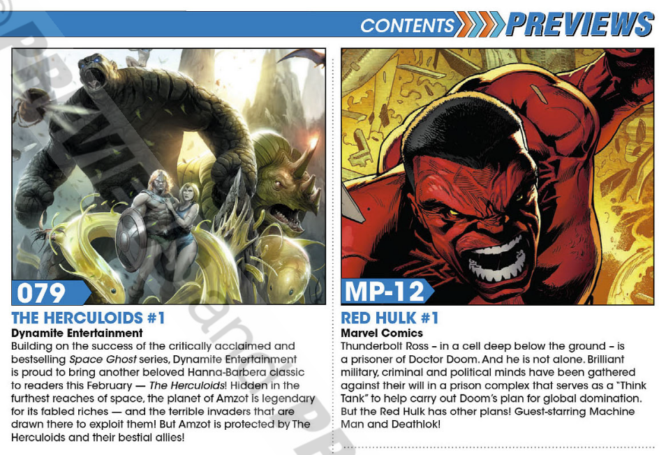 An example of how a comic is described in Previews Coming Attractions.